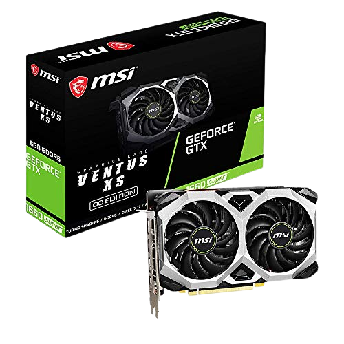 MSI Gaming GeForce GTX 1660 Super 192-bit HDMI:DP 6GB GDRR6 HDCP Support DirectX 12 Dual Fan VR Ready OC Graphics Card (GTX 1660 Super VENTUS XS OC)